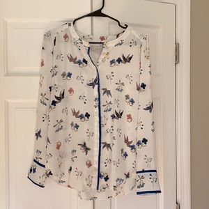 LOFT Long-Sleeve Floral Blouse